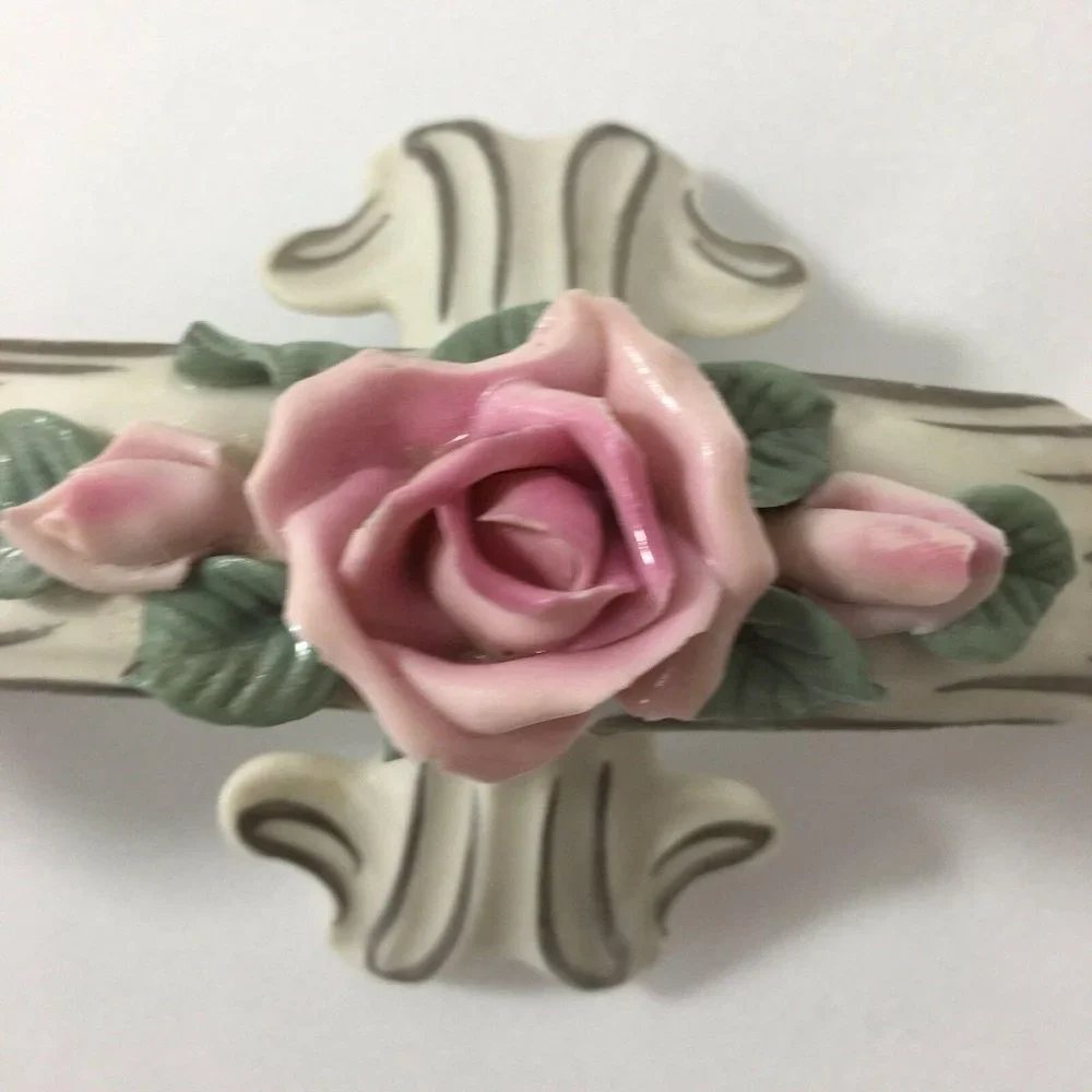 Set‎ of 2 DRESDEN Candle Holders Double Arm Pink